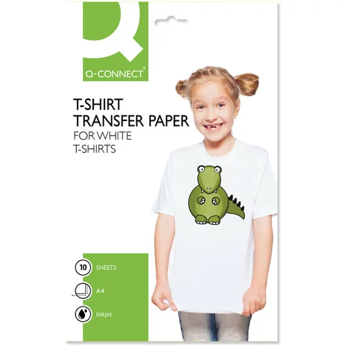 Q-Connect Prenosni foto papir za majice - za tekstil svetlih barv, 10 kom