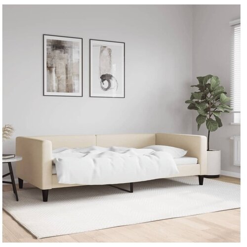 vidaXL Raztegljiva postelja krem 100x200 cm blago Cene