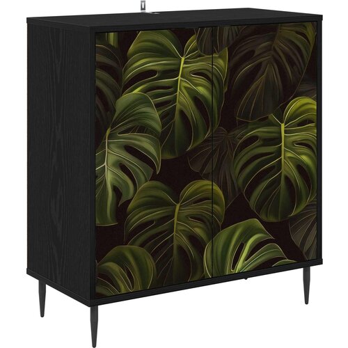 Kreveta ELBURG Crni hrast 69 x 33 x 76 cm Konstruirano drvo Slike