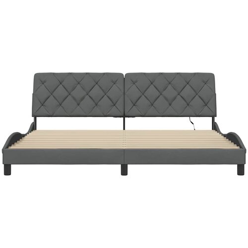  Okvir kreveta s LED-om bez madraca 200x200 cm od tkanine Slike
