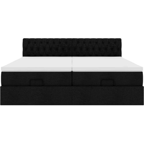 VidaXL Okvir kreveta s madracima crni 160x200cm od tkanine Slike