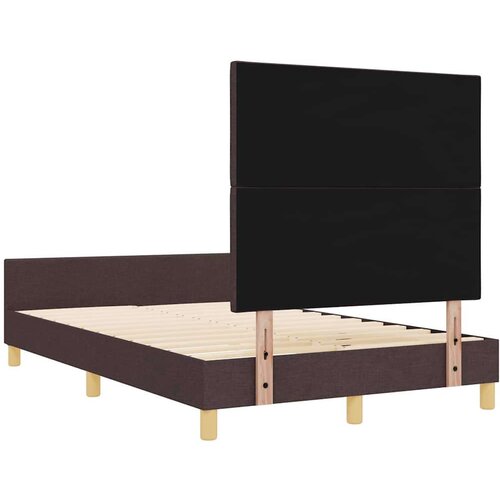 VidaXL Okvir za krevet Tamno smeđa 120 x 190 cm tkanina Slike