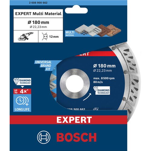 Bosch EXPERT MultiMaterial dijamantska rezna ploča od 180 x 22,23 x 2,4 x 12 mm 2608900662 Slike