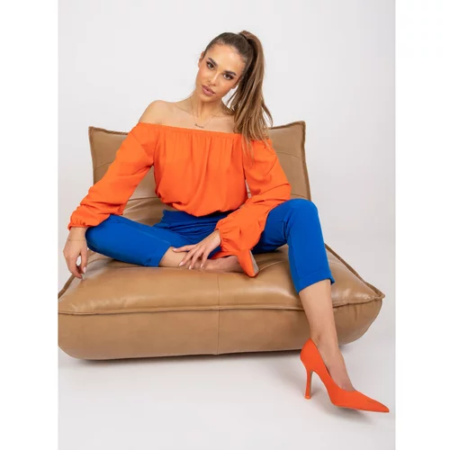 Fashion Hunters Orange short blouse with bare shoulders from Nineli