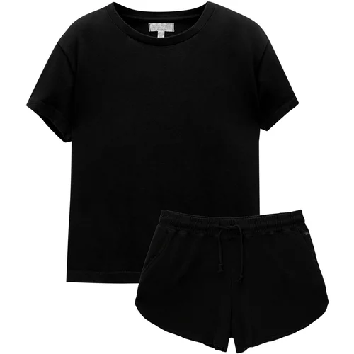 Pull&Bear Kratke hlače za spavanje crna