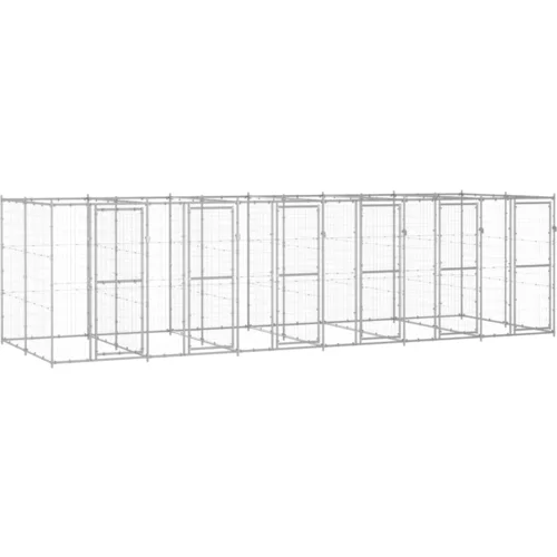 vidaXL vanjski kavez za pse od pocinčanog čelika 14,52 m²