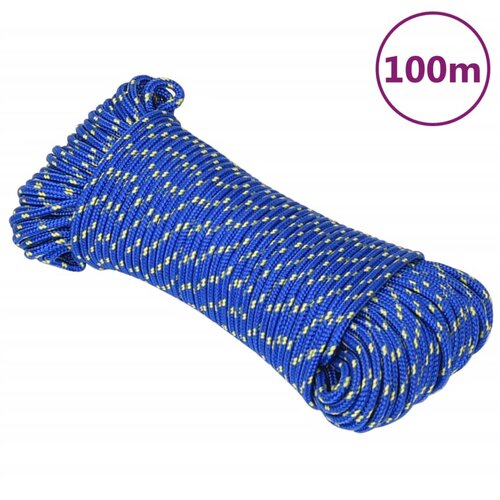 VidaXL Vrv za čoln moder 4 mm 100 m polipropilen Slike