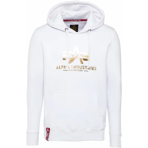 Alpha Industries Sweater majica zlatna / bijela