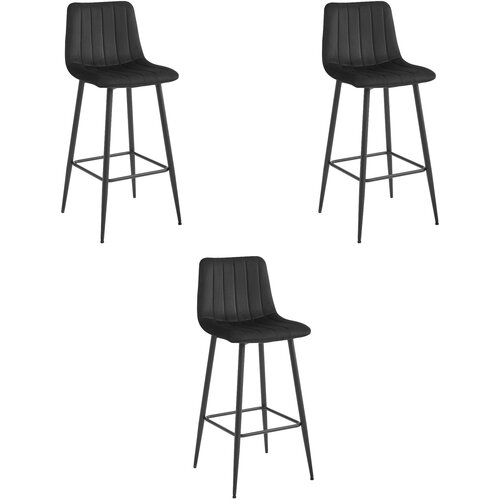 Brandless POZZA hocker - črn žamet / črne noge x 2, (22060682) Cene