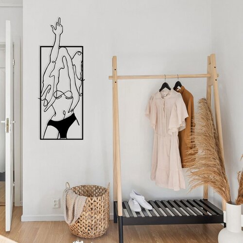 Wallity zidna dekoracija cool woman 1, 24 x 63 cm, crna Cene