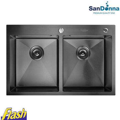 Sandonna crna dupla inox sudopera (set) -  - HD7850DR Cene