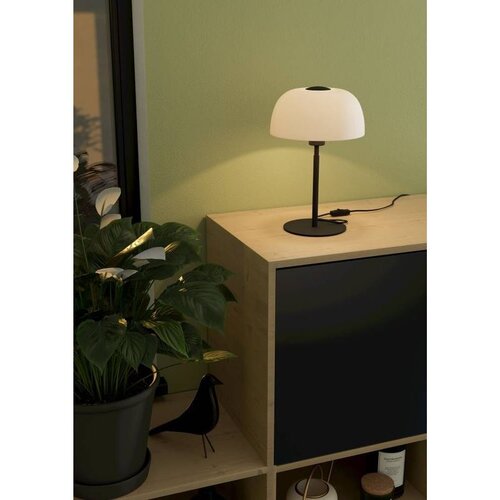 Eglo stolna lampa Solo 2, 1 x E27, crna/bijelo staklo, 41,5 cm, 900142 Cene