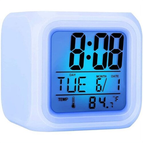 Venisymlis Digitalna Budilka, Svetleča Kockasta Lcd Ura Z Velikim Zaslonom, Čas/Datum/Temperatura, Barvita Led Nočna Lučka, Ideja Za Darilo Za Fante In Dekleta, (22059858) Cene