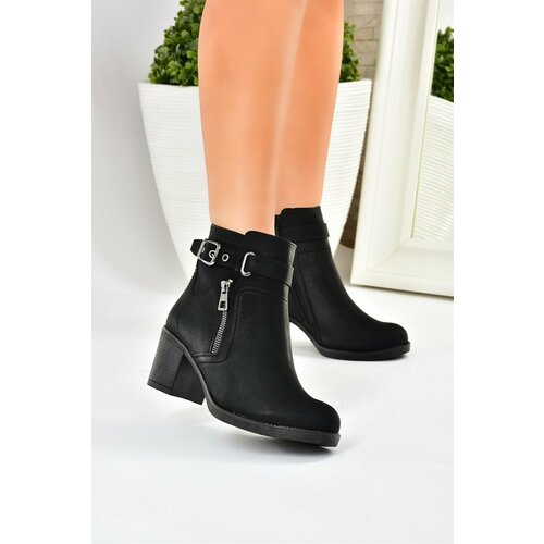 Fox Shoes Women's Black Thick Heeled Boots Slike