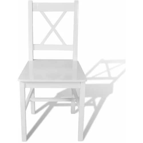  Blagovaonske stolice od borovine 4 kom bijele