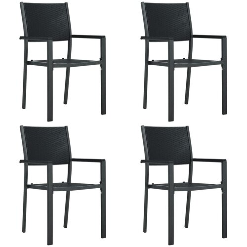  5-dijelni vrtni blagovaonski set crni Crna Dužina stola 80 cm Slike