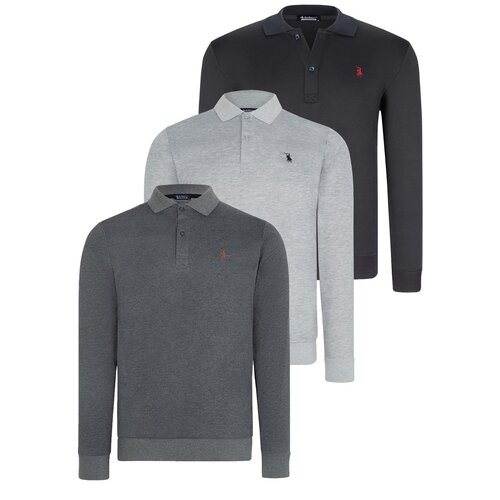 Dewberry TRIPLE SET V4007 MEN&amp;#039;S SWEATSHIRT-NAVY-ANTHRACITE-GREY Slike