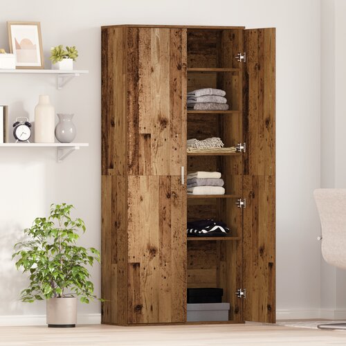 VidaXL visoka omara iz starega lesa 80x35x180 cm inženirski les Slike