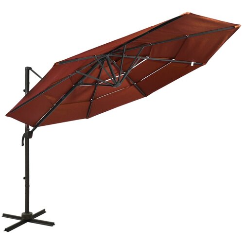 vidaXL senčnik aluminij terakota 3x3 m Cene