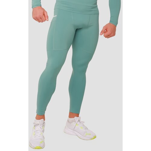 GymBeam muške helanke high compression leggings blue Cene