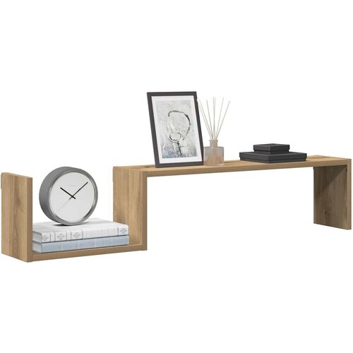 vidaXL Stenske police 2 kosa artisan hrast 100x15x20 cm inž. les Cene