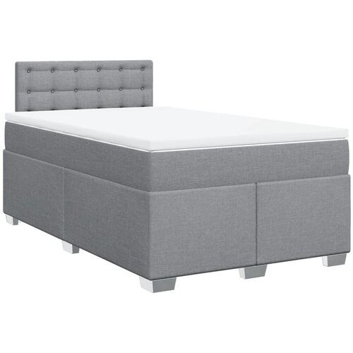 vidaXL Boxspring postelja z vzmetnico svetlo siva 120x190 cm blago, (21310416) Cene