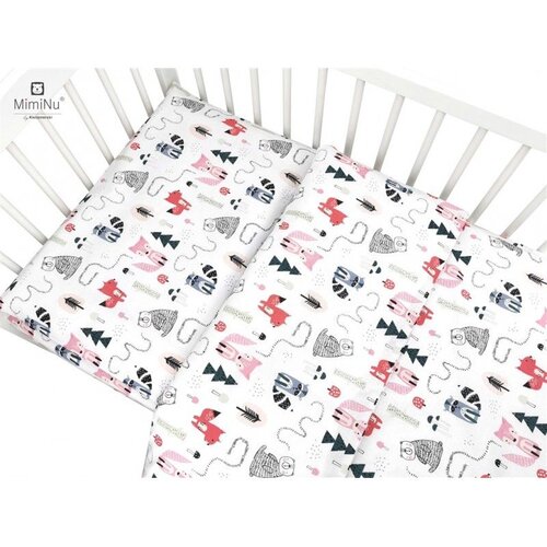 MimiNu Posteljina set 2 elem. Vesela Lisica roza (za krevetić 120x60 cm) Cijene