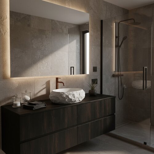 REA Bath Umivalnik na podstavku Mika Ivory Slike