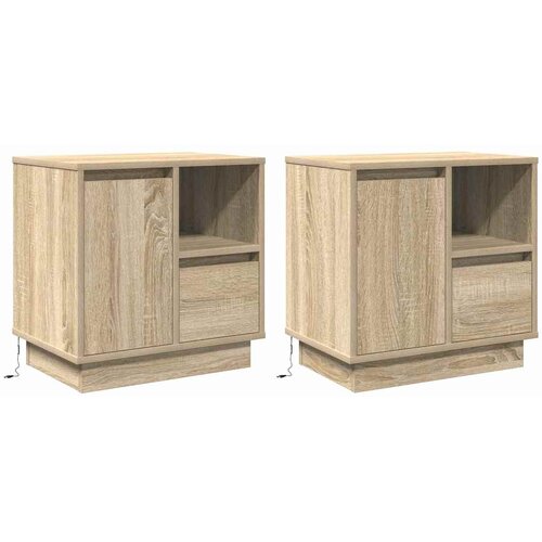 Noćni ormar s ladicama 2 pcs Sonoma hrast 50 x 34,5 x 50 cm. Slike
