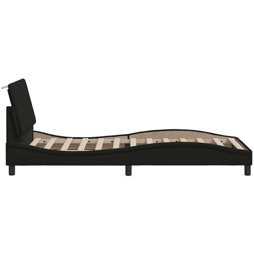  Okvir za krevet bez madraca crni 80x200cm od tkanine Slike