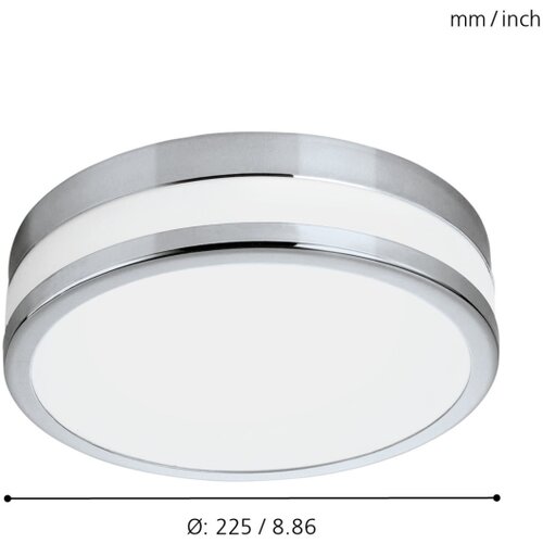 Eglo palermo plafonjera/1, led, 11w, 950lm, ip44, prom 225, krom/bijela Slike