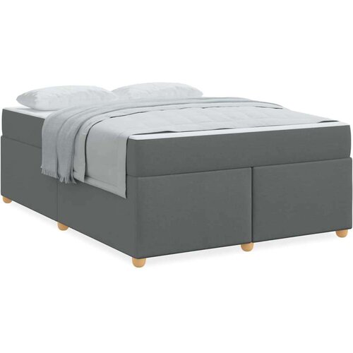 VidaXL Okvir kreveta s madracem Ostalo Tamno siva 160 x 200 cm tkanina Slike