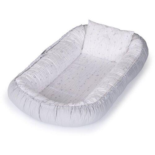 Chipolino gnijezdo za bebe Baby Nest Grey Moons 90 x 48 cm Slike