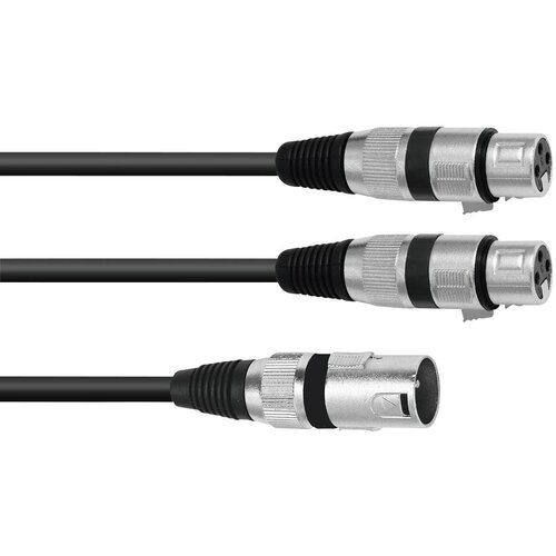 Omnitronic 30225210 XLR adapterski kabel [1x XLR vtič 3-polni - 2x XLR vtičnica 3-polna] 1.50 m črna, (20428069) Cene