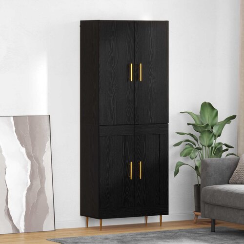  Highboard Crni hrast 69,5 x 34 x 180 cm Konstruirano drvo Cijene