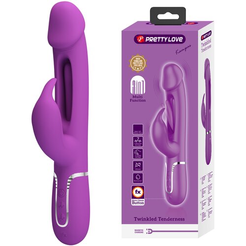 Pretty Love Kampas Twinkled Tenderness 3in1 Licking Rabbit Vibrator Purple Slike