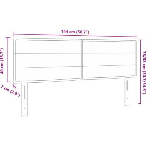  LED uzglavlje Linije dizajna Tamno smeđe 72 cm Tkanina Slike