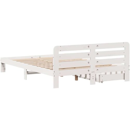 VidaXL Okvir kreveta bez madraca bijeli 150x200 cm od masivne borovine Slike