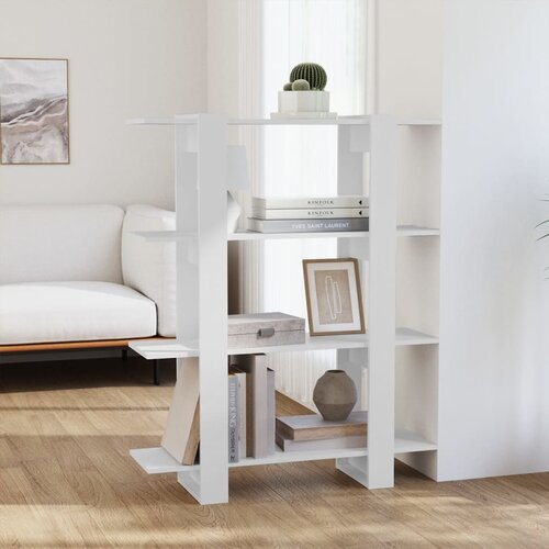 VidaXL Knjižna omara/pregrada bela 100x30x123,5 cm Slike