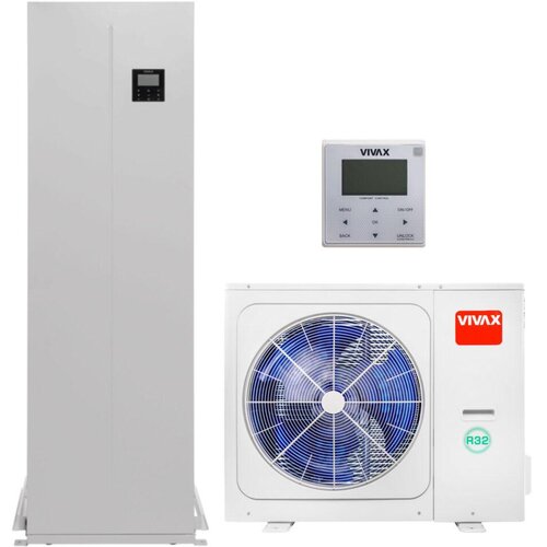 Vivax HPS-34CH100AERI/O1s R32 + HPS-84HM100AERI/IT241H3s 10 kW freonski split toplotna črpalka z vgrajenim 240 L bojlerjem z montažo - Cene