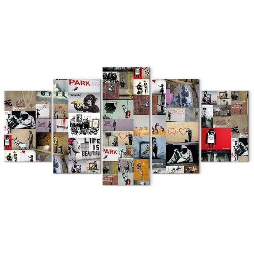  Slika - Art of Collage: Banksy IV 200x100 Premium Print Slike