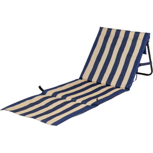 Svilanit Podloga za plažo z naslonjalom modra/pe&amp;scaron;čena Slike