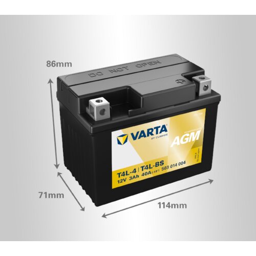Varta akumulator powersports agm YT4L-BS, 12V, 3Ah, d+ Slike