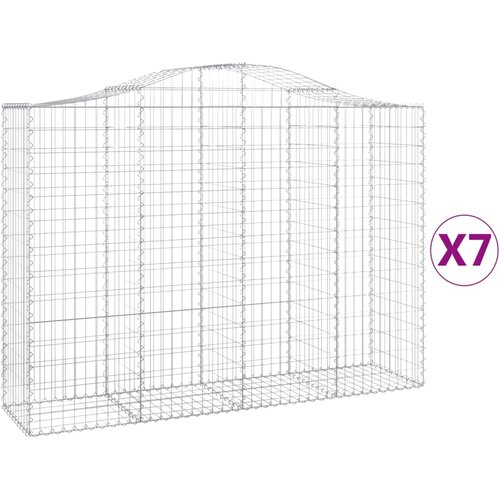  Lučne gabionske ko&amp;scaron;are 7 kom 200x50x140/160cm pocinčano željezo Slike