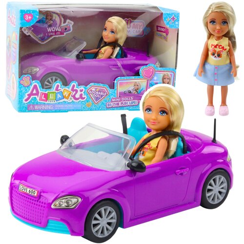 Lean Toys Mini punčka v vijoličnem kabrioletu Cene