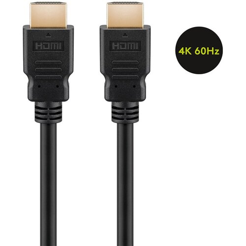 Goobay high speed hdmi (m/m) 2.0 4k 60hz 15m z ethernet pozlačen črn kabel Cene