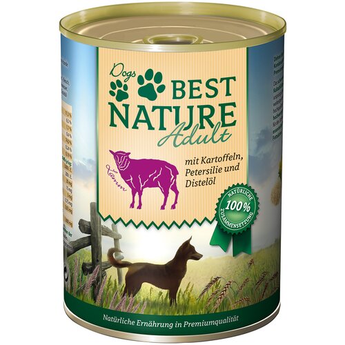  Ekonomično pakiranje Best Nature Dog Adult 12 x 400 g - Janjetina, krumpir i per&scaron;in Cijene