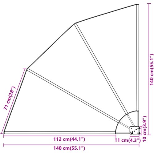 VidaXL Zaslon za privatnost na balkonu Crna 140 x 140 cm tkanina Slike
