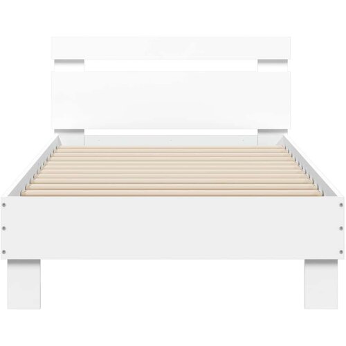 VidaXL Okvir kreveta s uzglavljem bijeli 90 x 200 cm konstruirano drvo Slike