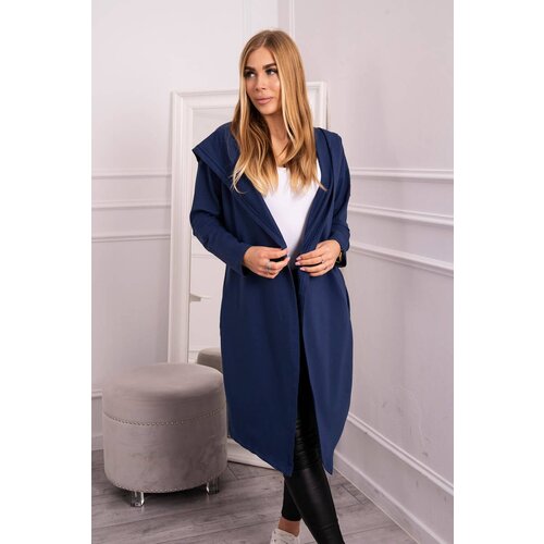 Kesi Long hooded cardigan light dark blue Slike